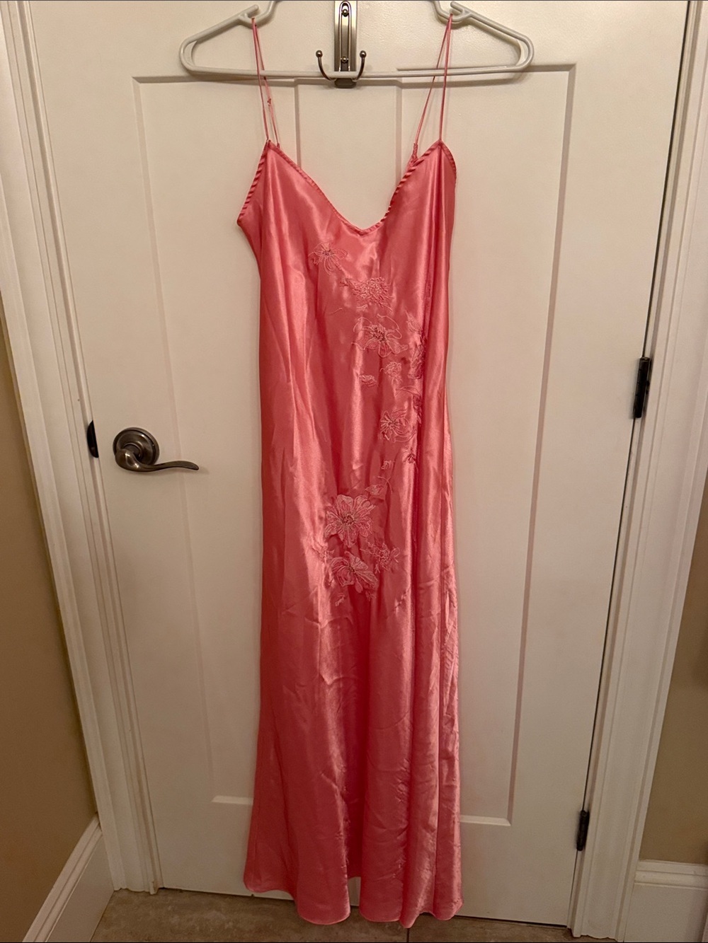 La SENZA Coral Pink Satin Nightgown
